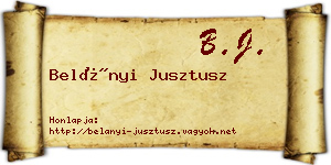 Belányi Jusztusz névjegykártya
